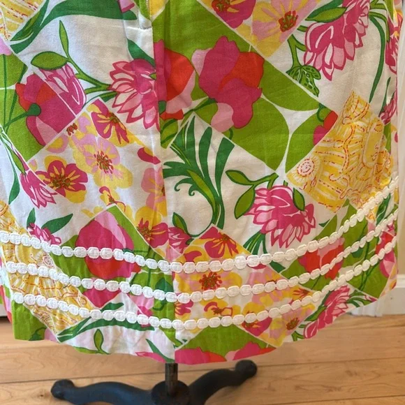 Lilly Pulitzer Fully Limned Yellow Pink Embellished Mini Pencil Skirt - Picture 7 of 10